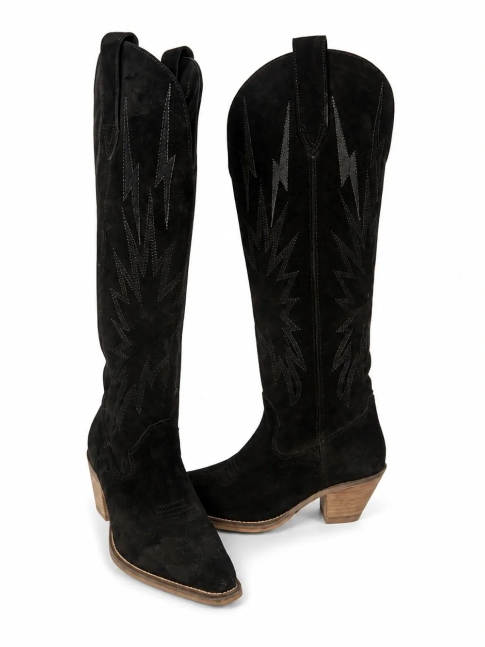 dingo Black Suede Over-the-Knee Western Boots